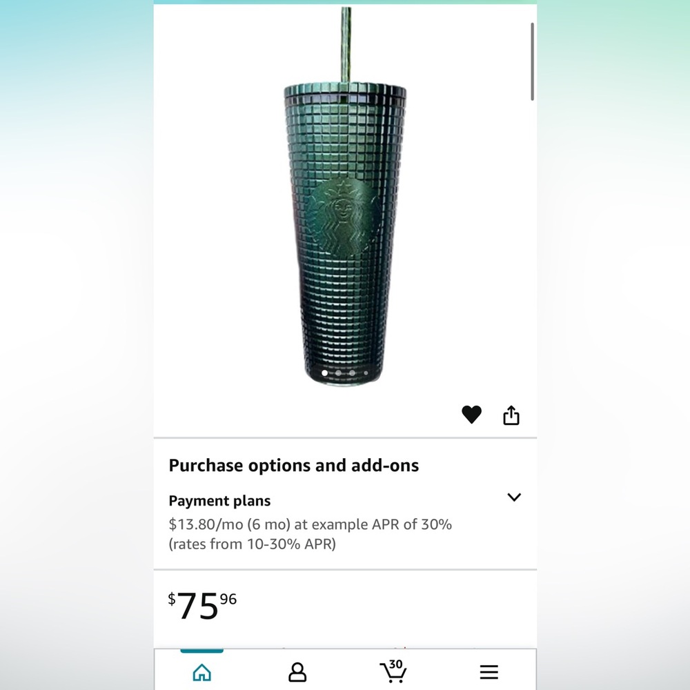 🌺 Starbucks Holiday 2021 Tumbler Venti Green Glitter. - Picture 5 of 6
